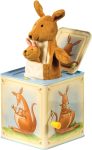 Schylling: Jack in Box - Kangaroo - Classic Pop-Up Music Toy. Momma & Baby Joey Finger Puppet. Plays Song Pop Goes The Weasel. Toddler & Kids 18mo+
