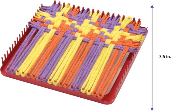 Schylling Metal Pot Holder Loom Kit - Classic Durable Weaving Frame to Make Pot Holders - Includes Loom. Hook. Instructions. and 80 Colorful Cotton Loops - Ages 5 and Up